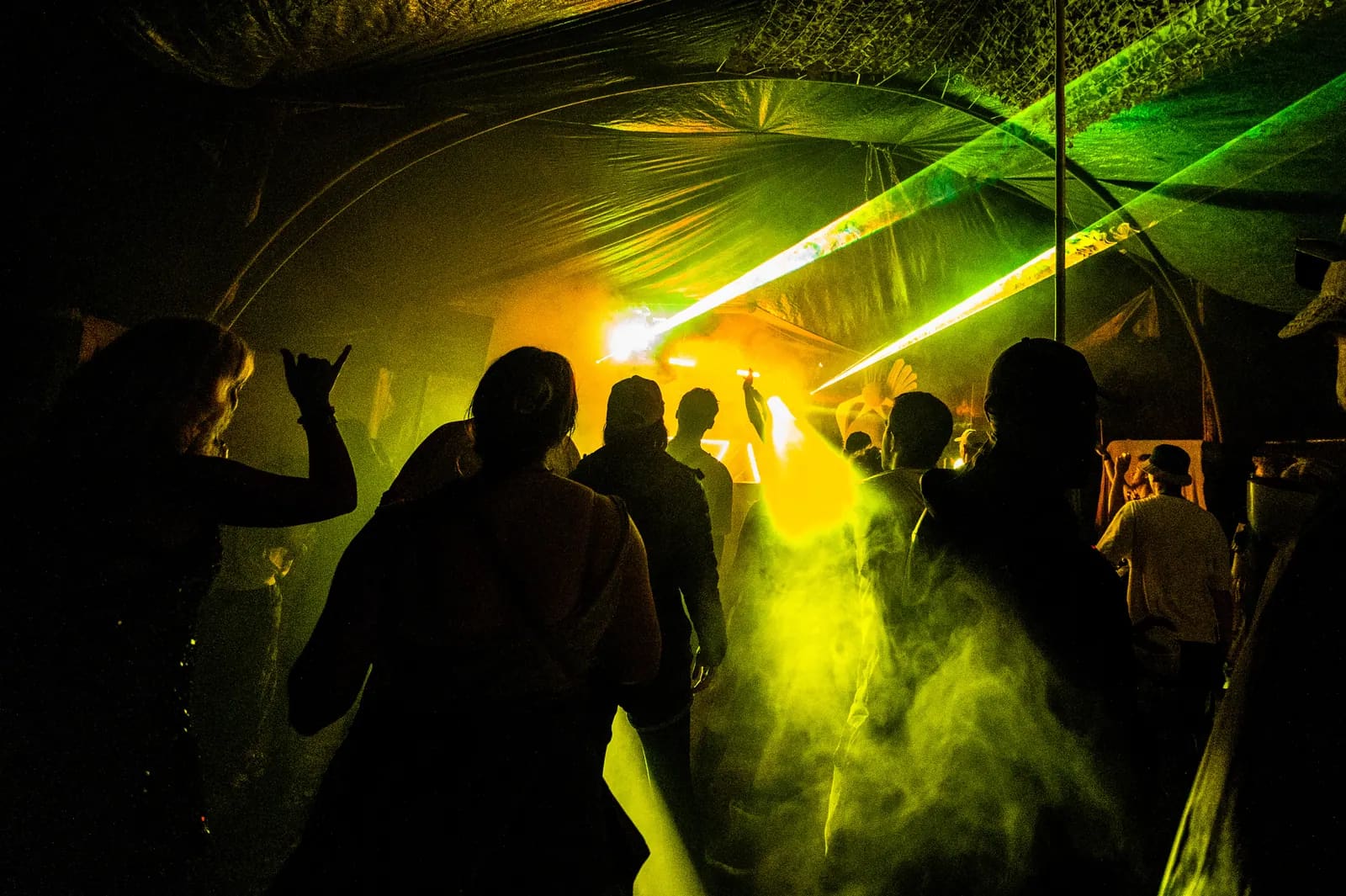 Green lasers and haze in the main tent